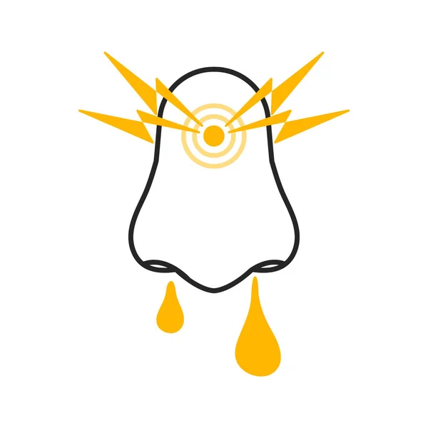 Иконка Насморк Выброс Слизи Носа Вызванный Аллергией Холодом Блокированный Символ — стоковый вектор