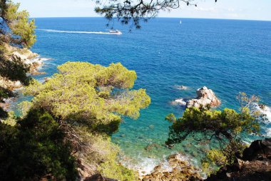 Tepeden deniz manzarası Lloret de mar 'da
