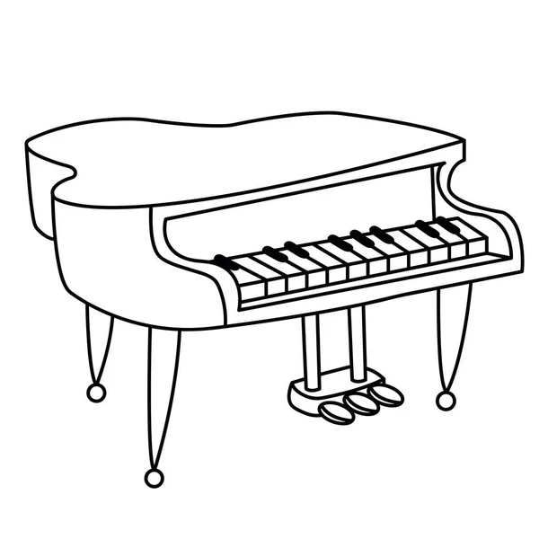 Piano Vector Illustration Illustration Grand Piano — Stock Vector