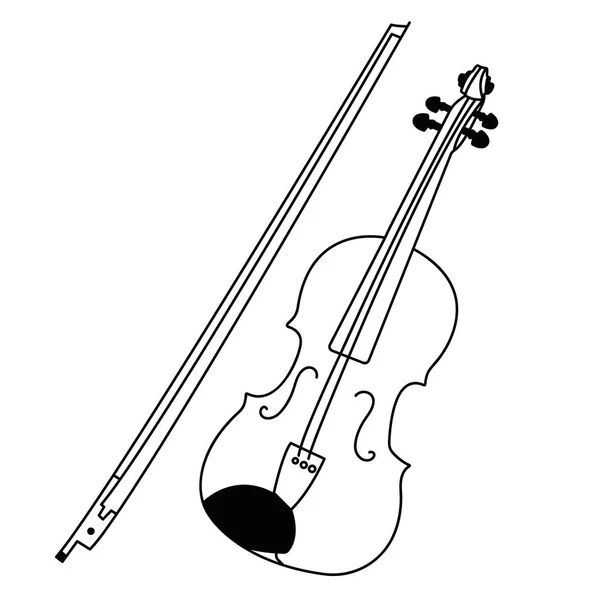Illustrazione Vettoriale Del Violino Strumento Musicale Vettore Violino — Vettoriale Stock