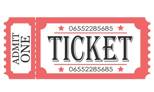 Fahrkarte Vector Flat Ticket Illustration Ticketsymbol — Stockvektor