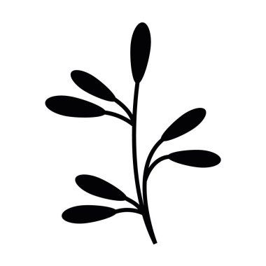 El yapımı bitkisel, çiçekli tırnak. Bir çizgi karalama vektörü. Karalama çiçek dalı, şirin ve alışılmadık tomurcuk, kartpostalları, kartvizitleri veya tasarım için bir element olarak süslemek için kullanılabilir