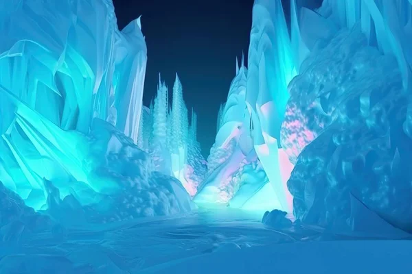 Entrance Ice Cave Glacier Huge Blue Ice Blocks — Stock Photo, Image