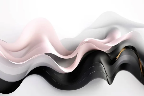 Абстрактно Блестящий Элемент Дизайна Розовой Черной Волны Светлом Фоне Проектирование — стоковое фото