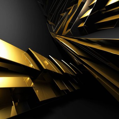 Veri teknolojisi soyut gelecek çizimi. Siyah zemin üzerinde noktaları ve çizgileri birleştiren düşük polimerli şekil