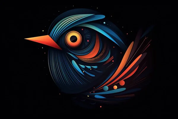 Nízká Poly Ilustrace Ptáka Zlatým Prachovým Efektem Jiskřivý Obraz Ptáka — Stock fotografie