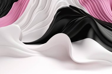 Aydınlık arkaplanda soyut parlak pembe dalga tasarım elementi. Bilim ya da teknoloji tasarımı