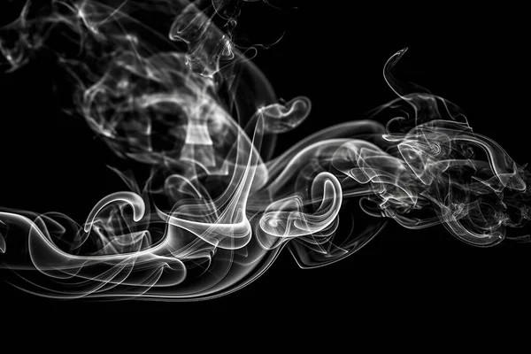 Illusztráció Részletes Fehér Füst Fekete Háttér — Stock Fotó