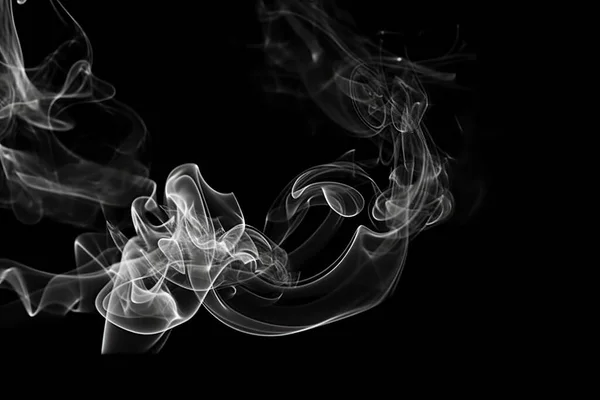 Ilustrace Detailní Bílý Kouř Černém Pozadí — Stock fotografie