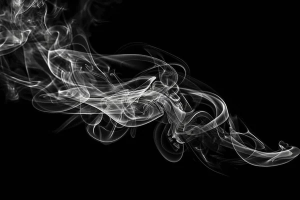 Ilustrace Detailní Bílý Kouř Černém Pozadí — Stock fotografie