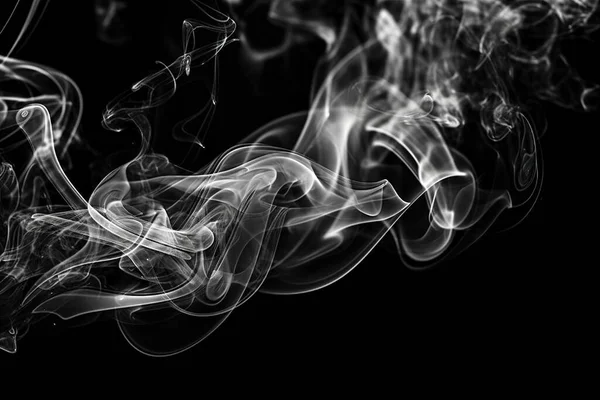Abbildung Detaillierter Weißer Rauch Auf Schwarzem Hintergrund — Stockfoto