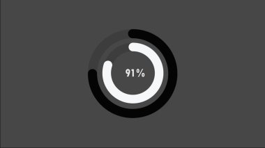 Yüzde yüz pasta grafiği. Çember diyagram iş illüstrasyonu, farklı renkler için yüzde vektör bilgi grafikleri güzel yükleme çubuğu ve arkaplan.