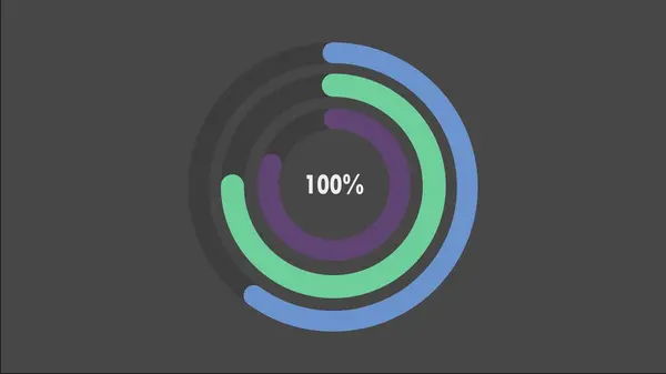 Stock image 100 percent pie chart. Circle diagram business illustration, Percentage vector infographics for different color beautiful loading bar and background.