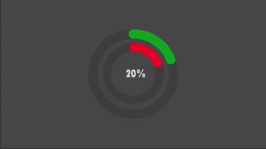 Yüzde yüz pasta grafiği. Çember diyagram iş illüstrasyonu, farklı renkler için yüzde vektör bilgi grafikleri güzel yükleme çubuğu ve arkaplan hareketi videosu.