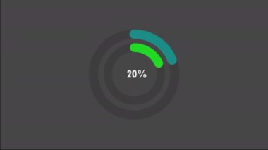 Yüzde yüz pasta grafiği. Çember diyagram iş illüstrasyonu, farklı renkler için yüzde vektör bilgi grafikleri güzel yükleme çubuğu ve arkaplan hareketi videosu.