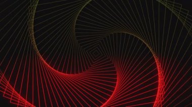 Soyut farklı renkli tasarım neon çizgileri, güzel arka plan hareket videoları. Siyah arka planda hipnotik bir tünel deseni.