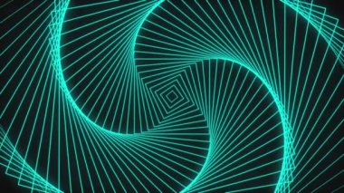 Soyut farklı renkli tasarım neon çizgileri, güzel arka plan hareket videoları. Siyah arka planda hipnotik bir tünel deseni.