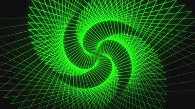Soyut farklı renkli tasarım neon çizgileri, güzel arka plan hareket videoları. Siyah arka planda hipnotik bir tünel deseni.