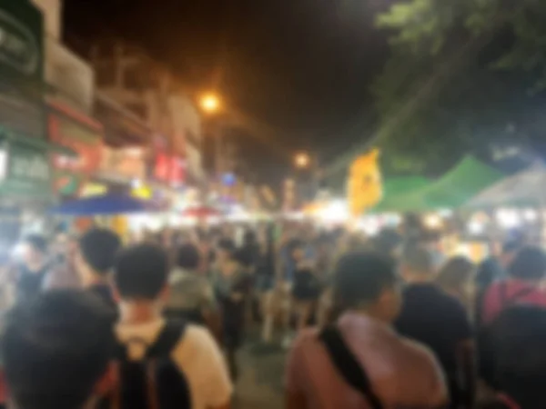 태국의 길거리 시장의 추상적 배경이었습니다 사람들 식사를 지방의 시장을 걸어다니고 — 스톡 사진