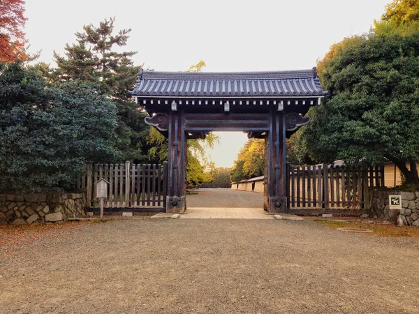 Vista Atardecer Entrada Del Parque Japón Espacio Vacío Frente Entrada — Foto de Stock