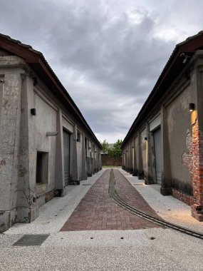 Kaohsiung City, Tayvan 'daki Pier 2 Sanat Merkezi' nin manzara manzarası..