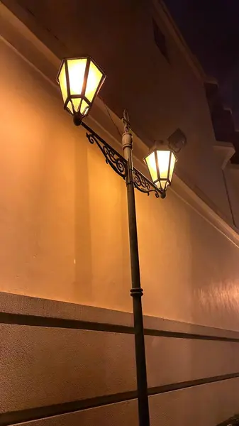Isolated Streetlamp Streetlight Night Macau — Stock Photo, Image