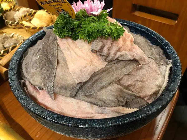 Sıcak tencere için taze MaoDu, inek işkembesi, sığır işkembesi, kapat.