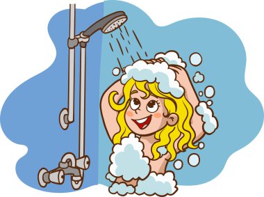 köpüklü kız duşu