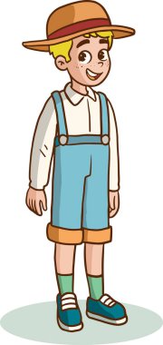 Tarladaki bir çiftçinin karikatür çizimi.