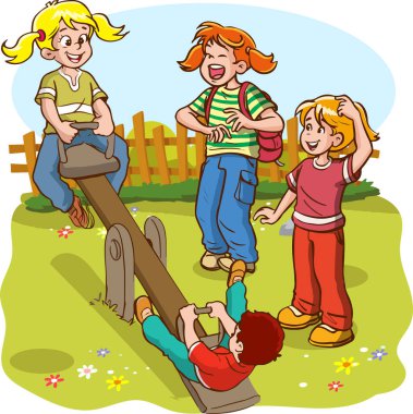 Oyun parkında oynayan çocuklar