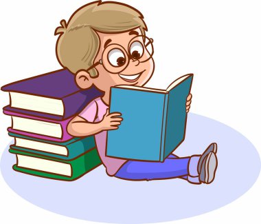 Çocuklar parkta kitap okuyor.