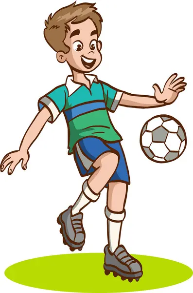 Rapaz Jogar Futebol —  Vetores de Stock