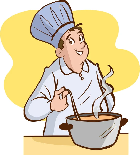 Ilustração Feliz Chef Masculino — Vetor de Stock