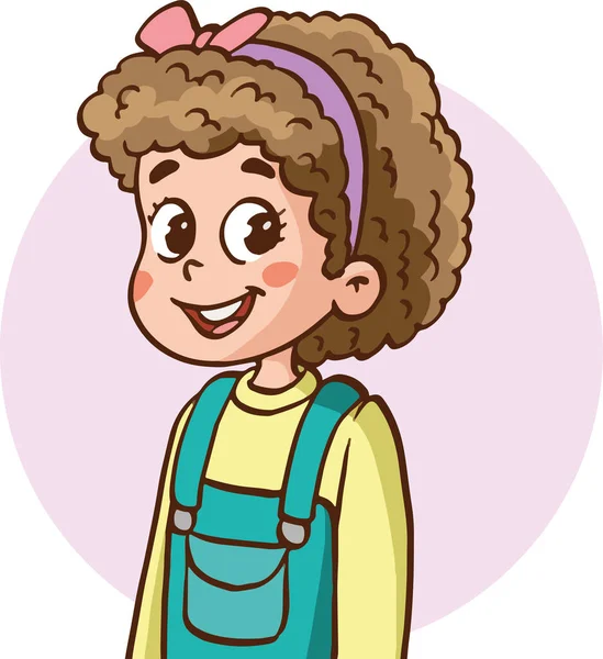 Menina Sorrindo Desenho Animado Personagem Vetor Ilustração Design Gráfico —  Vetores de Stock
