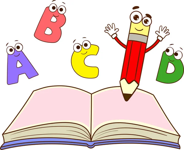 Kinder Lesen Park Ein Buch — Stockvektor