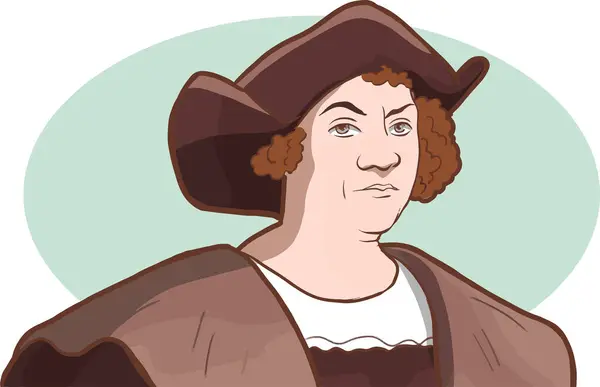 Personaje Dibujos Animados Del Pirata Cristóbal Colón — Vector de stock