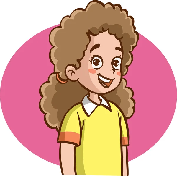 Curly Haired Girl Vector — Stock Vector