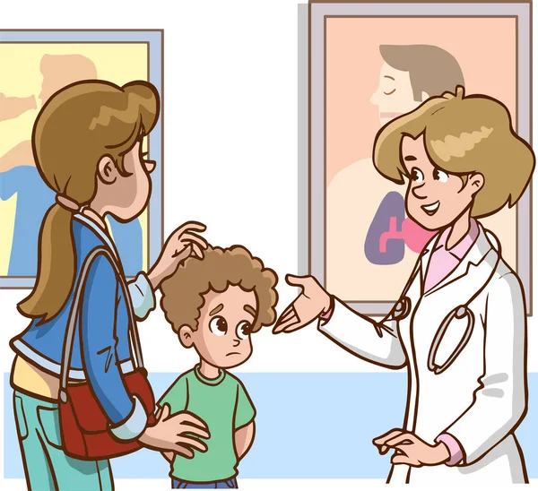 Médecin Féminin Parlant Patiente — Image vectorielle
