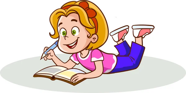 Dziewczyna Czytająca Książkę — Wektor stockowy