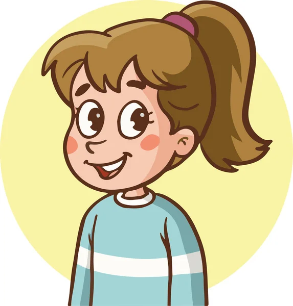 Χαριτωμένο Κοριτσάκι Χαμογελώντας Εικονογράφηση Διάνυσμα Κινουμένων Σχεδίων Γραφιστική Σχεδίαση — Διανυσματικό Αρχείο