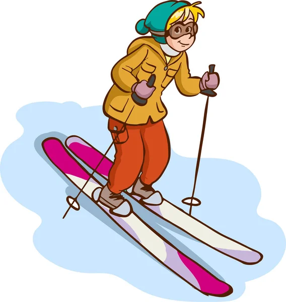 Illustration Eines Snowboarders Skianzug — Stockvektor