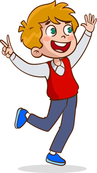 Happy Jumping Children Cartoon Vector — Stock Vector