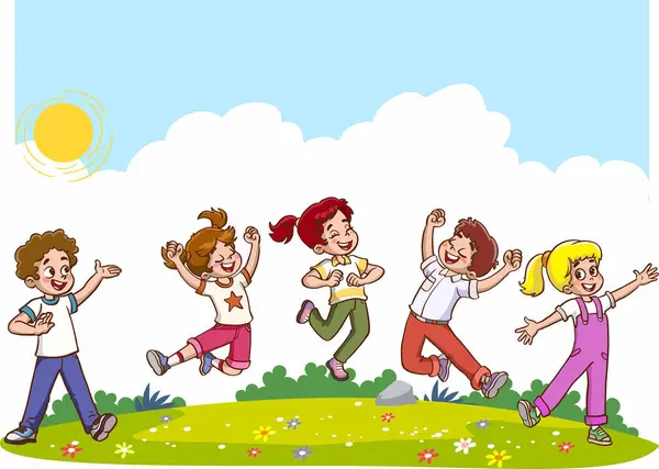 Kinder Bei Körperlicher Aktivität — Stockvektor