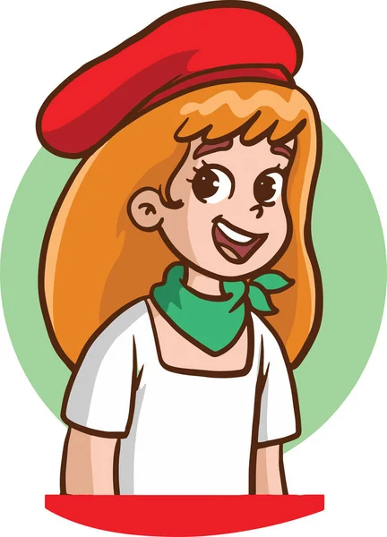 赤い帽子の少女 — ストックベクタ