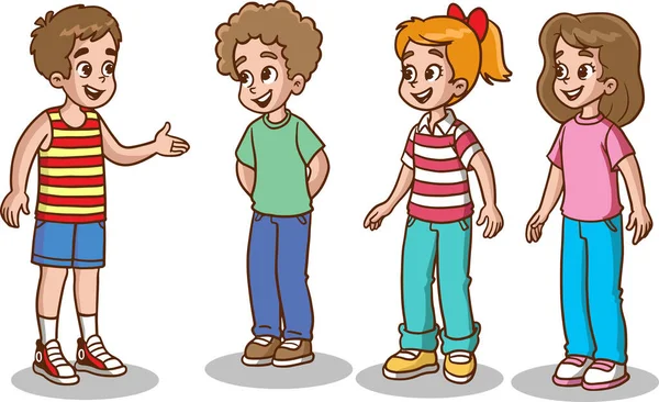 Grupo Crianças Conversando Ilustração Vetor — Vetor de Stock