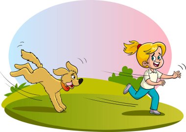 Kaçan kız köpeklerden korkuyor.