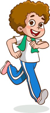 running boy cartoon character illustration