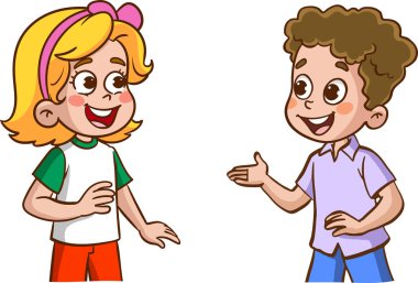 iki çocuk vektör konuşuyor