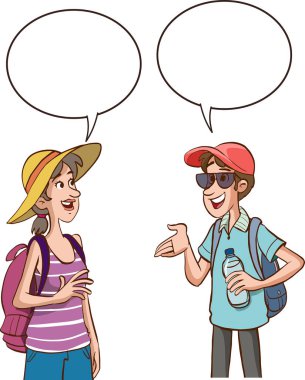 Kadın erkek vektörü konuşuyor