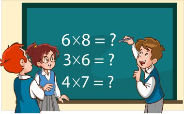Öğrenciler sınıf karikatür vektöründe grup çalışması yapıyorlar